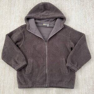 Zella Zip Up Sherpa Oversized Gray Hoodie S